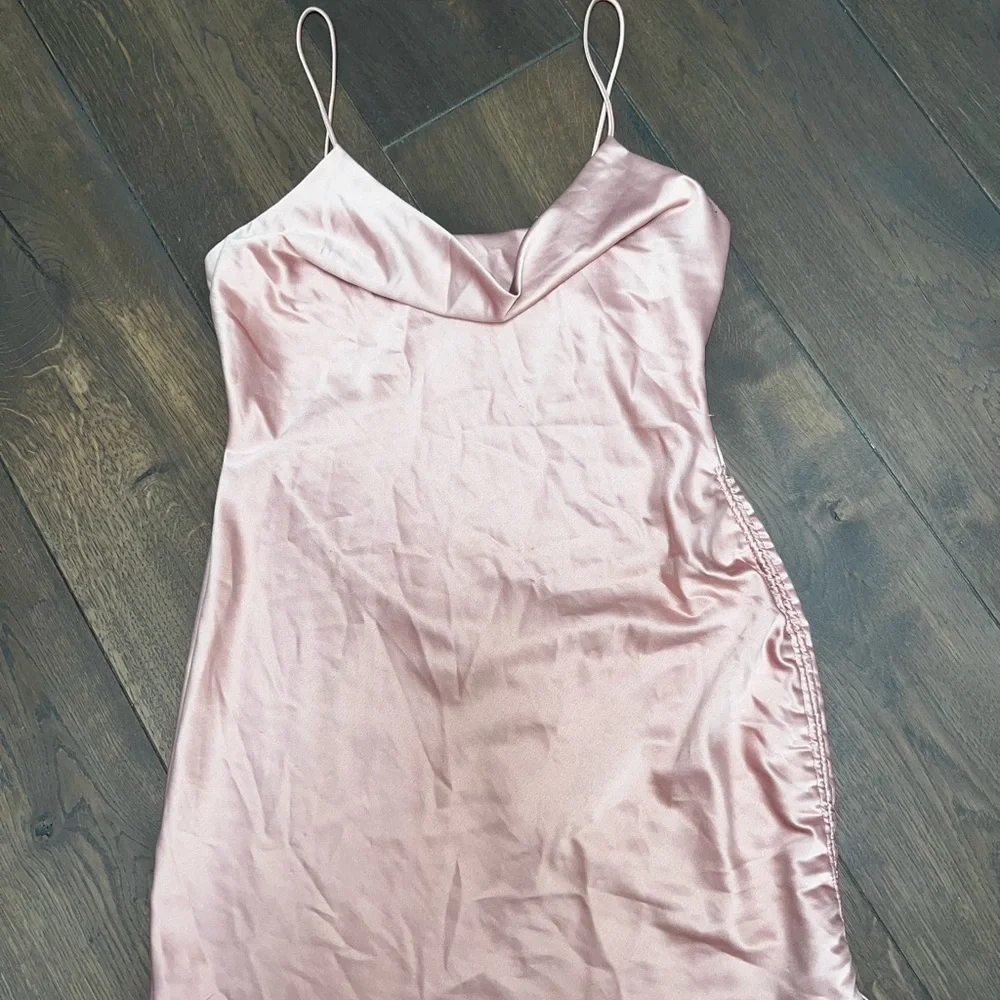 TopShop Pink Satin Ruffle Dress - Picture 3 of 4